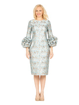 Brocade Shift Drs w/ Exaggerated Balloon Cuffs