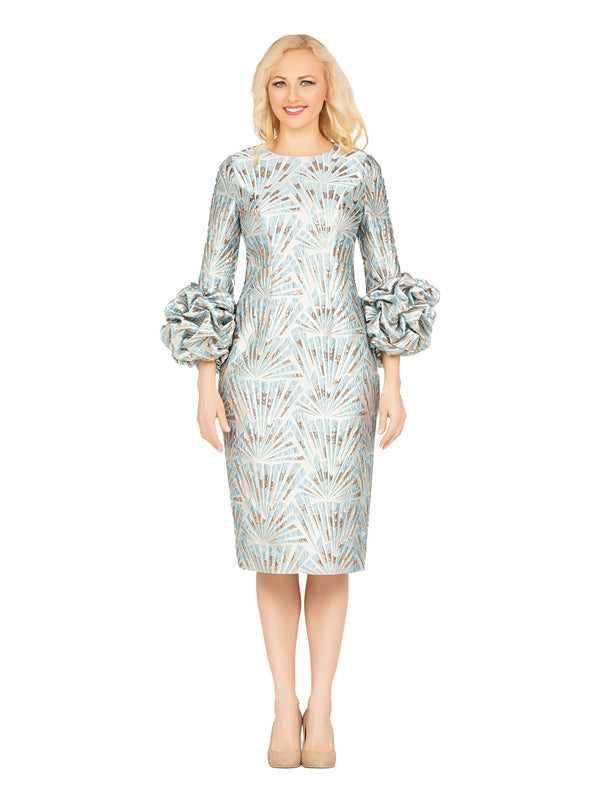 Brocade Shift Drs w/ Exaggerated Balloon Cuffs