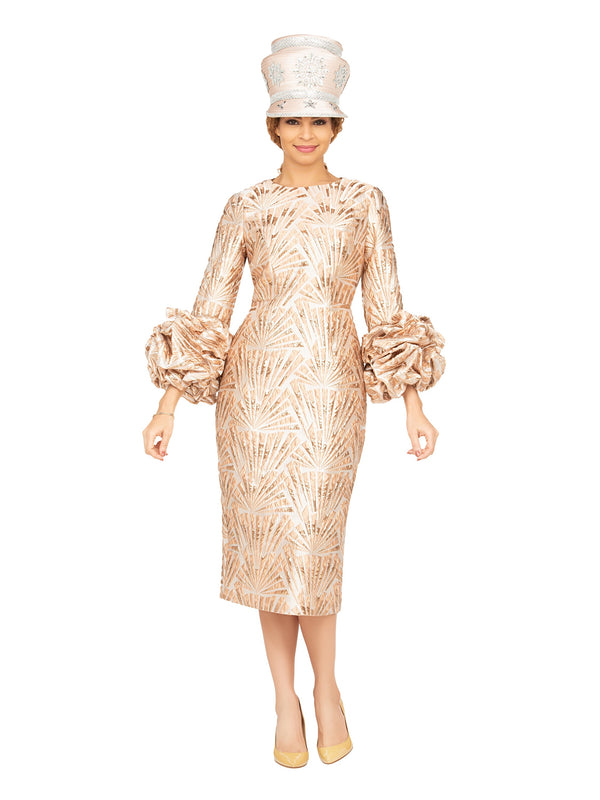 Brocade Shift Drs w/ Exaggerated Balloon Cuffs