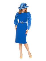 Puff See-thru Slv Stretch Crepe Drs w/ Belt