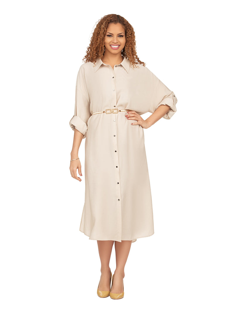 Flowy Button Down Shirt Dress