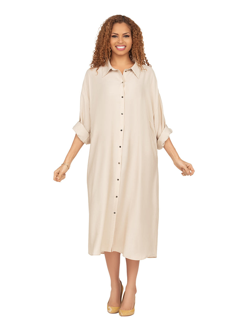 Flowy Button Down Shirt Dress