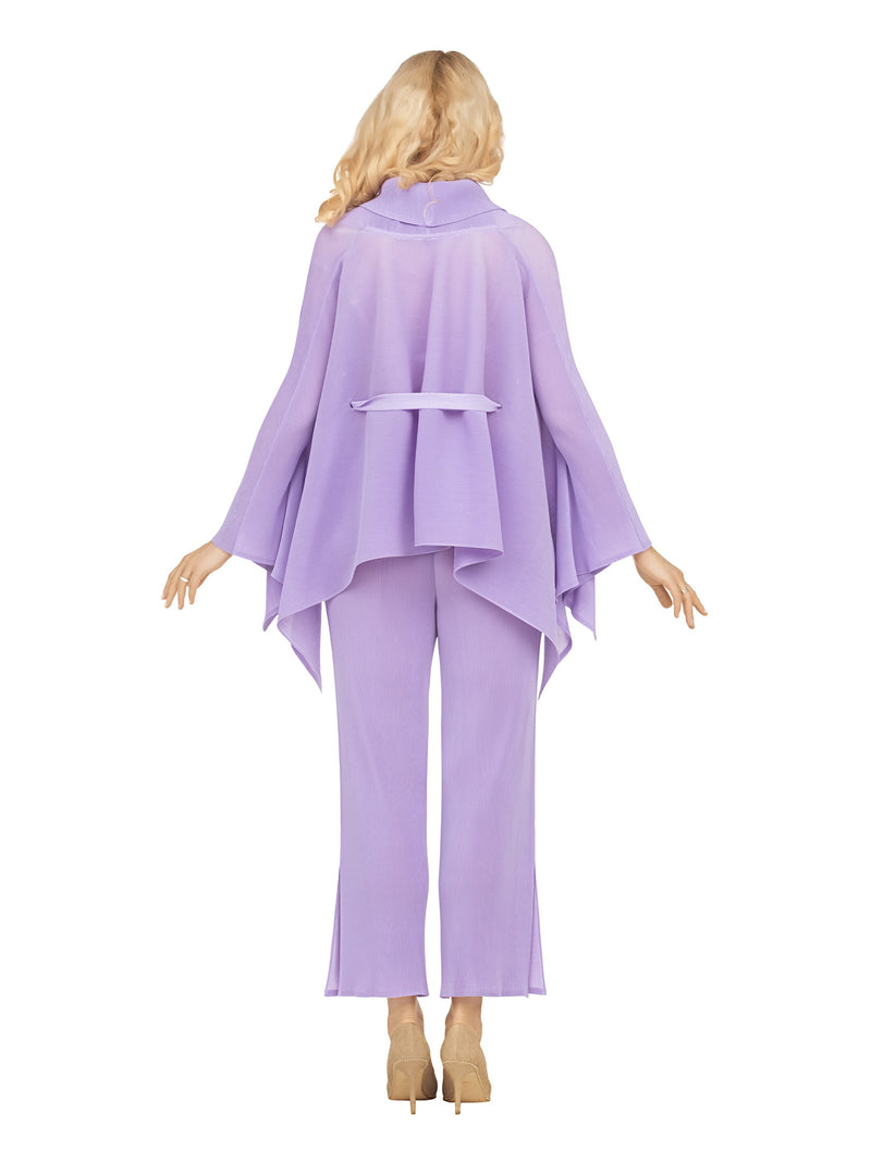 2pc Pleated Pants Set w/ Robe Short Jkt