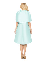 Embellished Cape Jkt&Geometric Sheath Dress Set