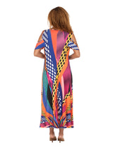 Vibrant Printed Cold-Shoulder Maxi Dress