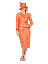 2pc Silky Twill Jkt&Sequined Lace Skirt Suit-Plus
