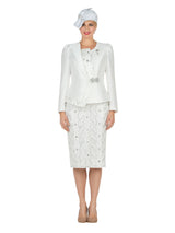 2pc Silky Twill Jkt + Sequined Lace Skirt Suit - P