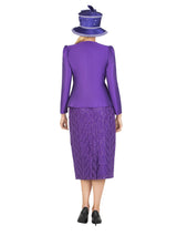 2pc Silky Twill Jkt + Sequined Lace Skirt Suit