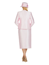 3pc Silky Twill Skirt Suit w/ Rhinestones - Plus