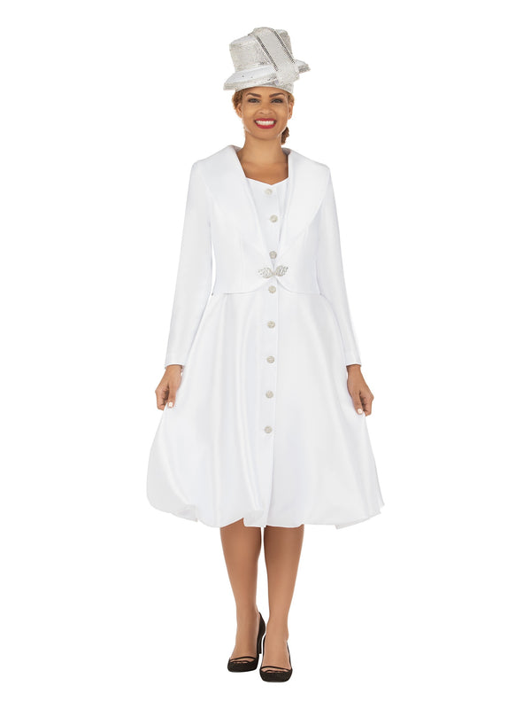 Faux 2pc Silky Twl Shawl Collar Coat Dress