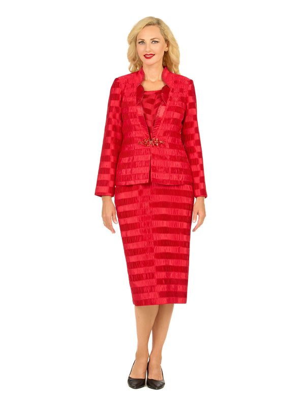 Classic Crinkle Satin 3pc Suit Ensemble-Plus