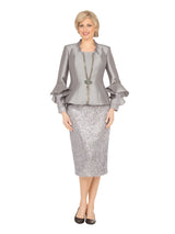 3pc Rfl-Cuff Jkt, Cami&Fringe Skirt Suit-Plus