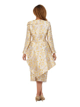 Metallic Brocade 2pc Skt Suit w/ Asymmetrical Jkt