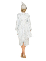 Metallic Brocade 2pc Skt Suit w/ Asymmetrical Jkt