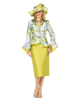 Floral Brocade 3pc Skirt Suit w/ Peplum Jkt-Plus