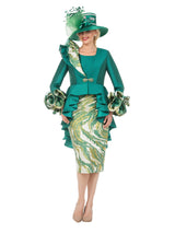 Regal Cascade 3pc Silky Twill&Brocade Suit-Plus