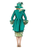Regal Cascade 3pc Silky Twill&Brocade Suit-Plus