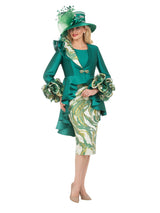 Regal Cascade 3pc Silky Twill&Brocade Skirt Suit