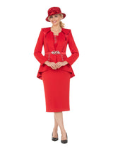 Crystal Elegance 3 Piece Peplum Skirt Suit