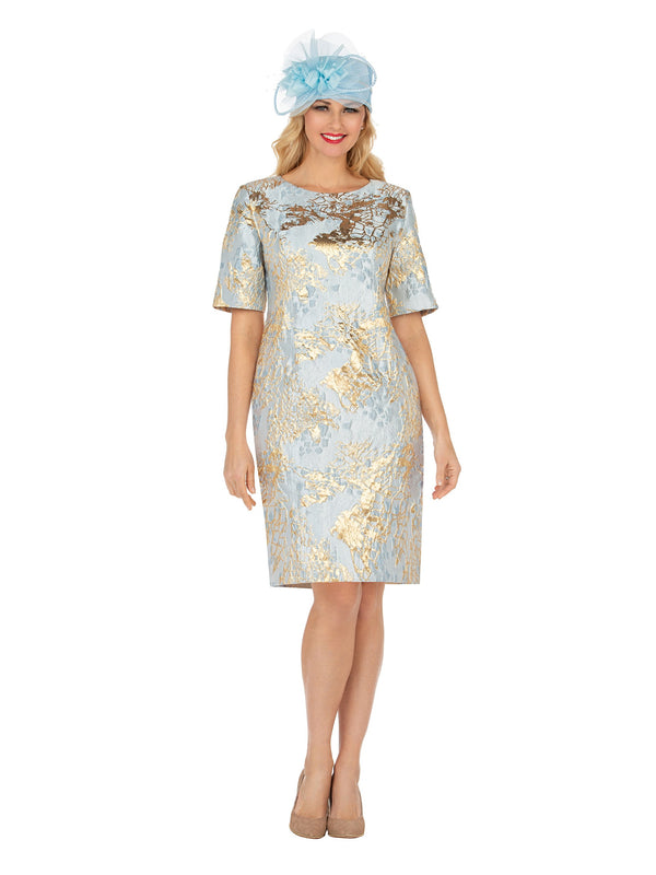 Short Slv Brocade Sheath Dress