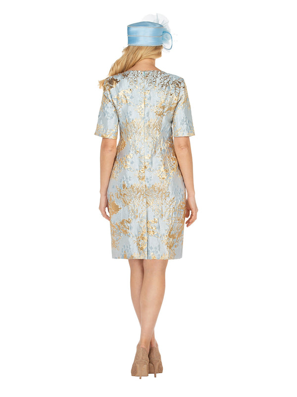 Short Slv Brocade Sheath Dress - Plus