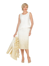 Metallic Brocade 3-Piece Peplum Skirt Suit