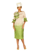 Metallic Brocade Ruffle-Shoulder Sheath Dress-Plus