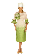 Metallic Brocade Ruffle-Shoulder Sheath Dress