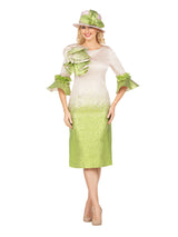 Metallic Brocade Ruffle-Shoulder Sheath Dress-Plus