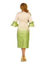 Metallic Brocade Ruffle-Shoulder Sheath Dress-Plus