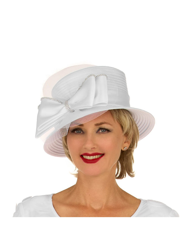 Bow Decorated Small Brim Ribbon Hat