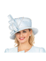 Medium Brim Ribbon Bow Rhinestone Dress Hat