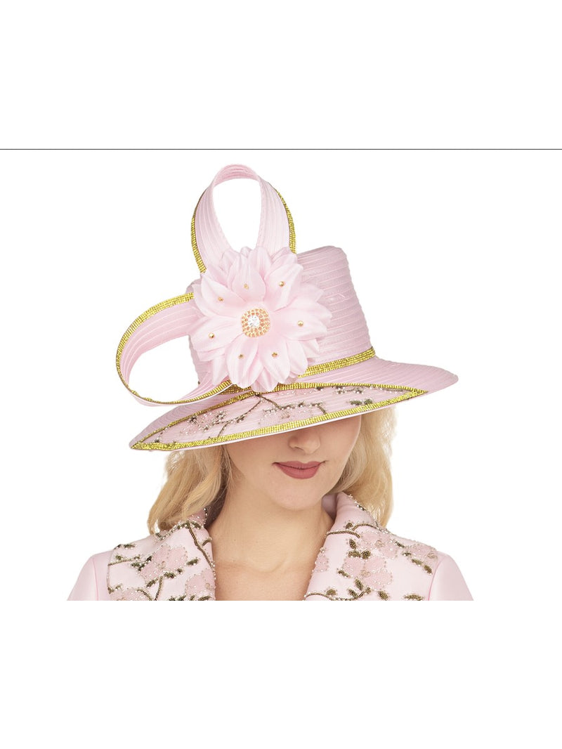 Med Brim 2-Tone Sequins&Beads Embellished Hat