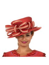 Wide Brim Hat w/ Sculpted Rhinestone Ribbon Loops