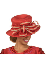 Wide Brim Hat w/ Sculpted Rhinestone Ribbon Loops
