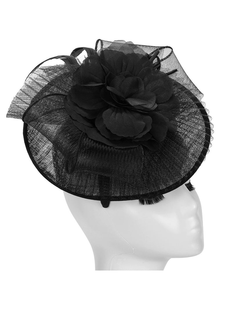 Sinamay Fascinator w/ Mesh Flower