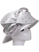 Medium Brim Ribbon Hat w/ Leaf Decor