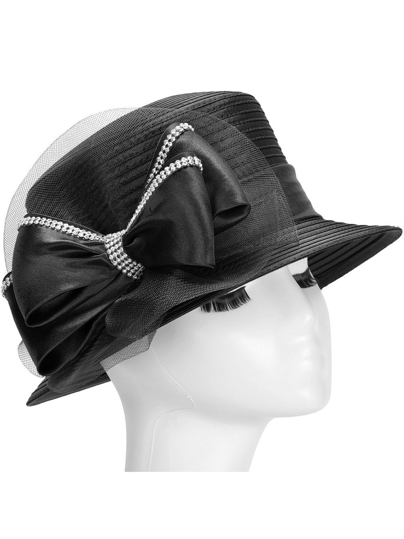 Bow Decorated Small Brim Ribbon Hat