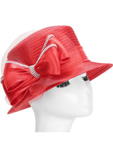 Bow Decorated Small Brim Ribbon Hat