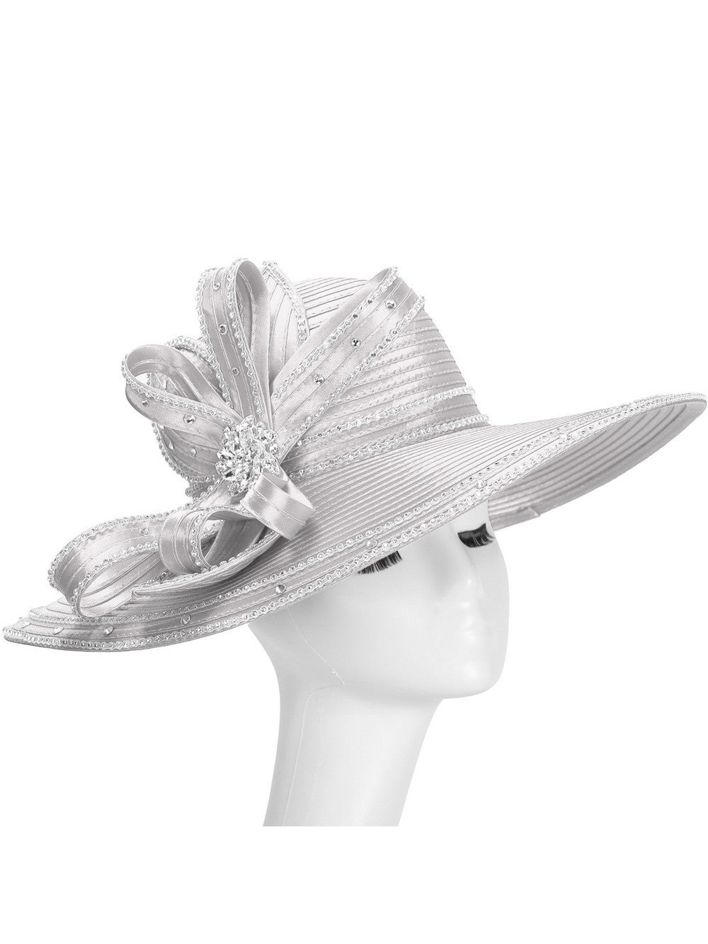 Wide Brim Rhinestoned Ribbon Hat – Giovanna Apparel