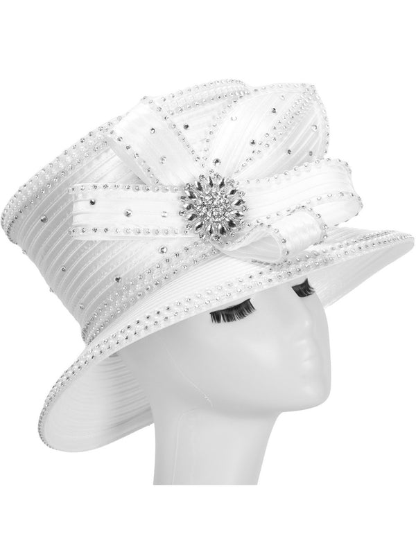 Small Brim Rhinestone Strip Decorated Rbn Hat