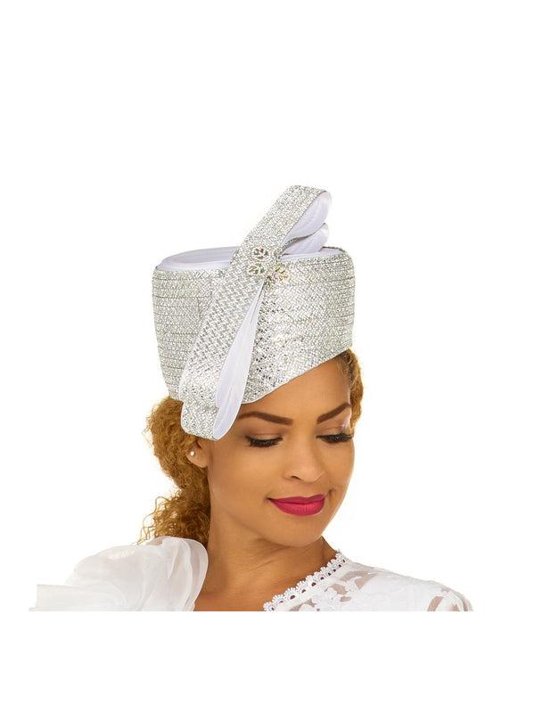 Massive Stoned Pillbox Hat w/ Stoned Ribbon Bow
