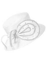 Satin Swirl Rhinestone Medium-Brim Hat