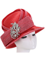 Small Brim Hat w/ Rhinestone Decor