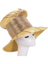 High Crown Heavily Stoned Medium Brim Hat