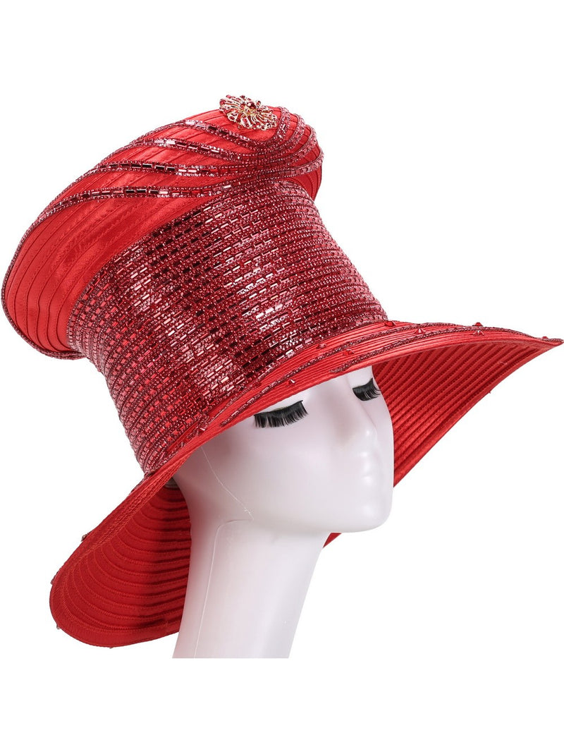 High Crown Heavily Stoned Medium Brim Hat