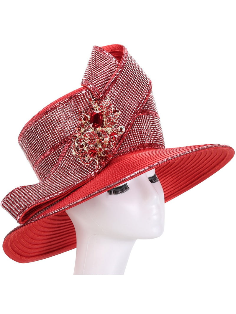 LARGE BRIM MASSIVE STONED RIBBON HAT