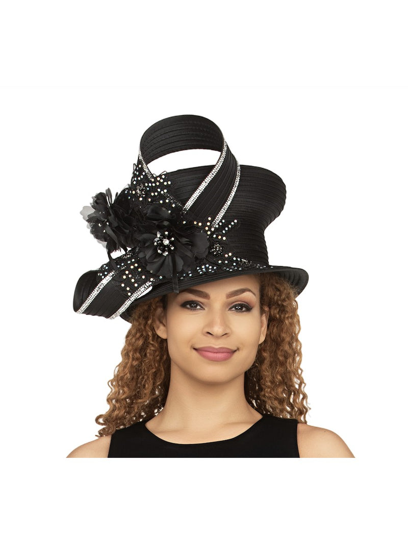 Small Brim Ribbon Hat w/ Ovsz Bow & Feather