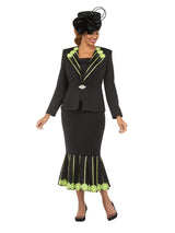 Lime Blossom Elegance 3 Piece Skirt Suit-Plus