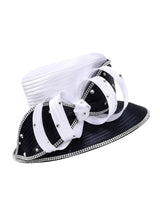 Elegant Two-Tone Jeweled Loop Medium-Brim Hat